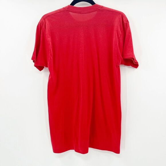 Vintage MLB Cleveland Indians T Shirt Men Size M Red Baseball Crew Neck - Picture 2 of 2